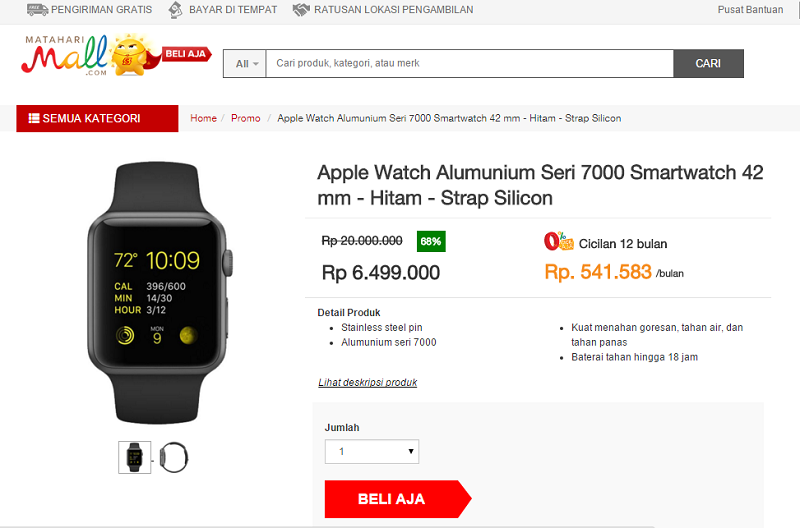 Apple Watch Aluminium Seri 700 Smartwatch: Ternyata yang murah yang ini nih Gan