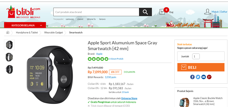 Apple Watch Aluminium Seri 700 Smartwatch: Ternyata yang murah yang ini nih Gan