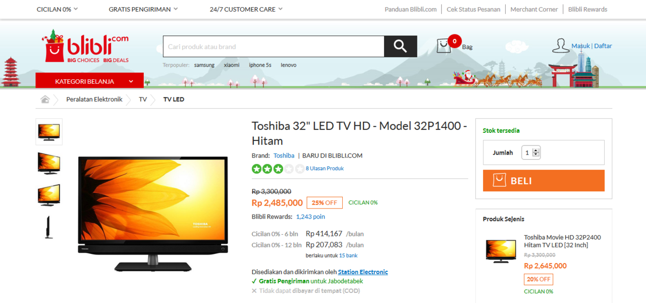 Toshiba 32&quot; LED TV: Masihkah ada penawaran harga terbaik??
