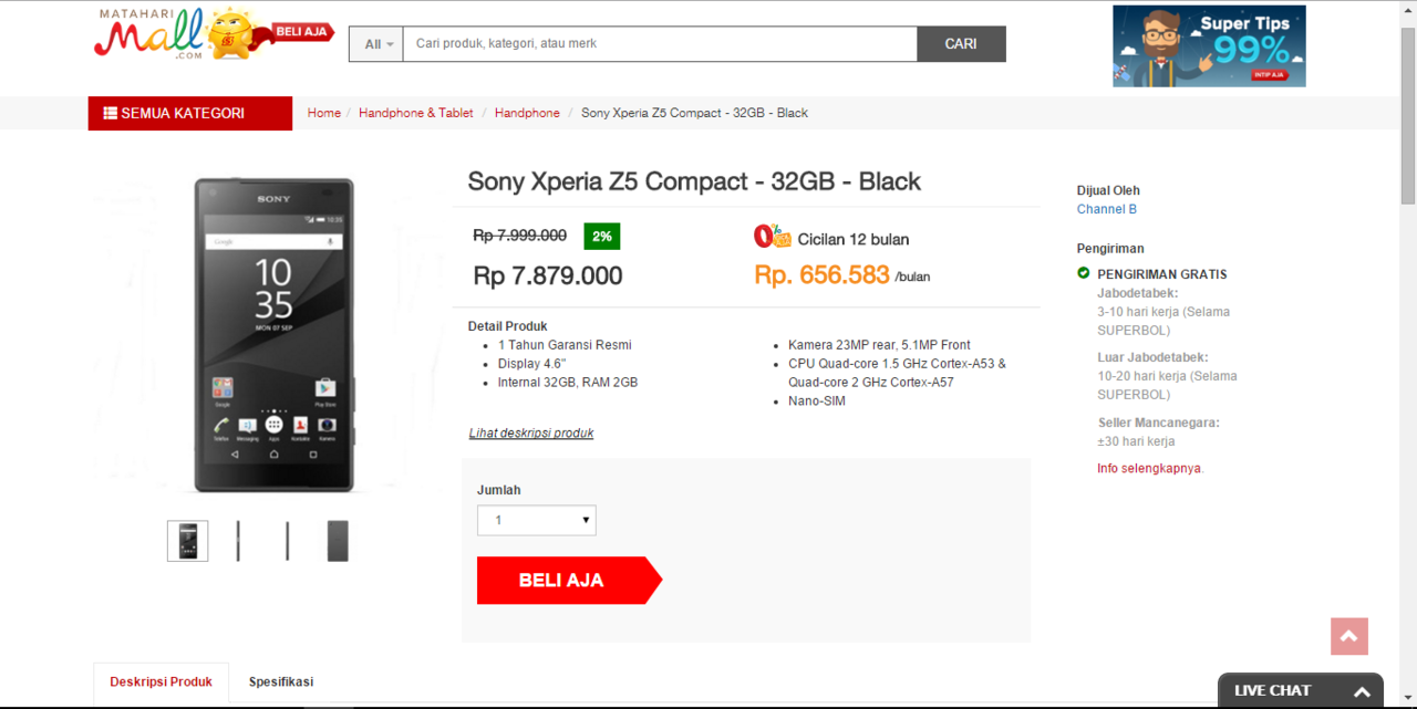 Sony Xperia Z5 Compact: Smartphone keren dengan penawaran terbaik