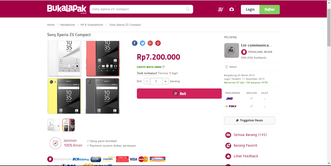 Sony Xperia Z5 Compact: Smartphone keren dengan penawaran terbaik