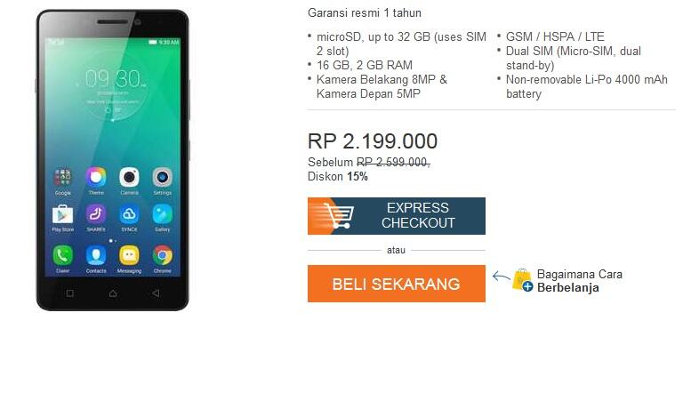 Lenovo Vibe P1 termurah sejagat Indonesia