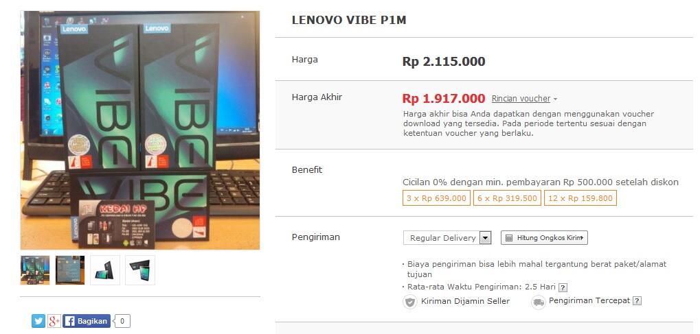 Lenovo Vibe P1 termurah sejagat Indonesia