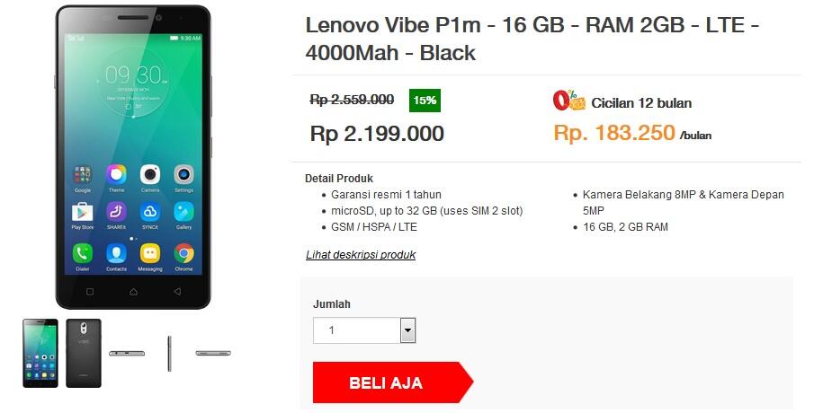 Lenovo Vibe P1 termurah sejagat Indonesia