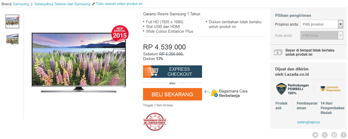 Samsung 32&quot; Smart TV - UA32J5500 : Harga Segini Udah Paling Murah Belum, Gan?