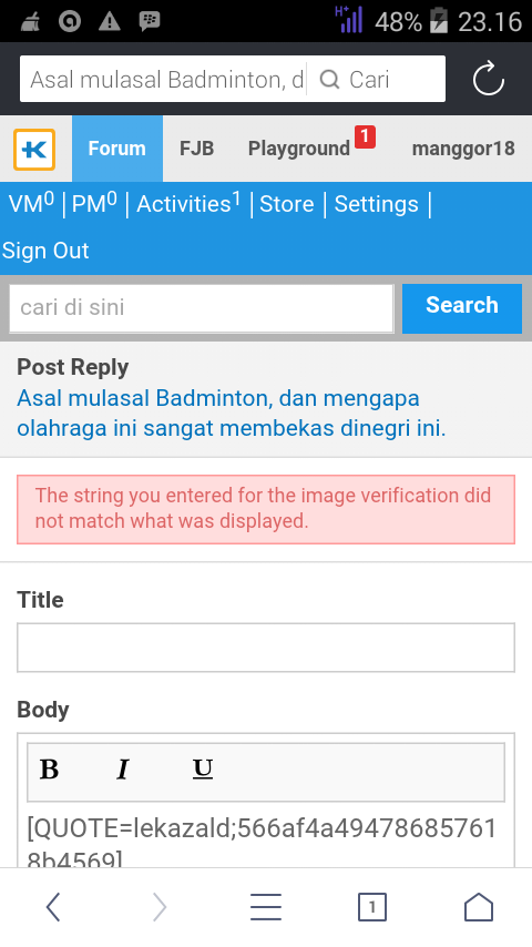 Capcay browser salah mulu