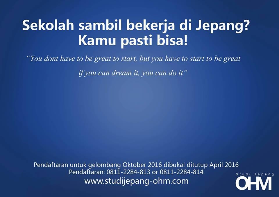 KERJA SAMPINGAN SAMBIL SEKOLAH DI JEPANG