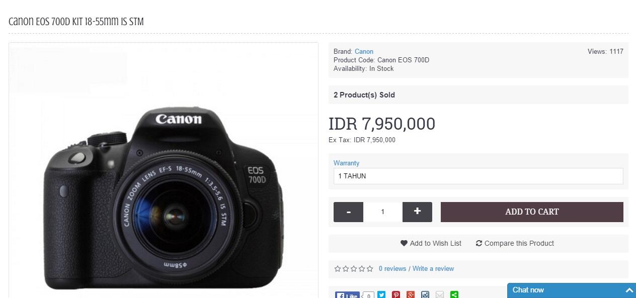 Canon EOS 700D : Penawaran Paling Murah dari 4 Toko Online 