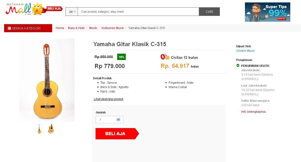 Yamaha Gitar Klasik C-315: Lagi Musim Ujan Enaknya Santai Sambil Main Gitar Nih