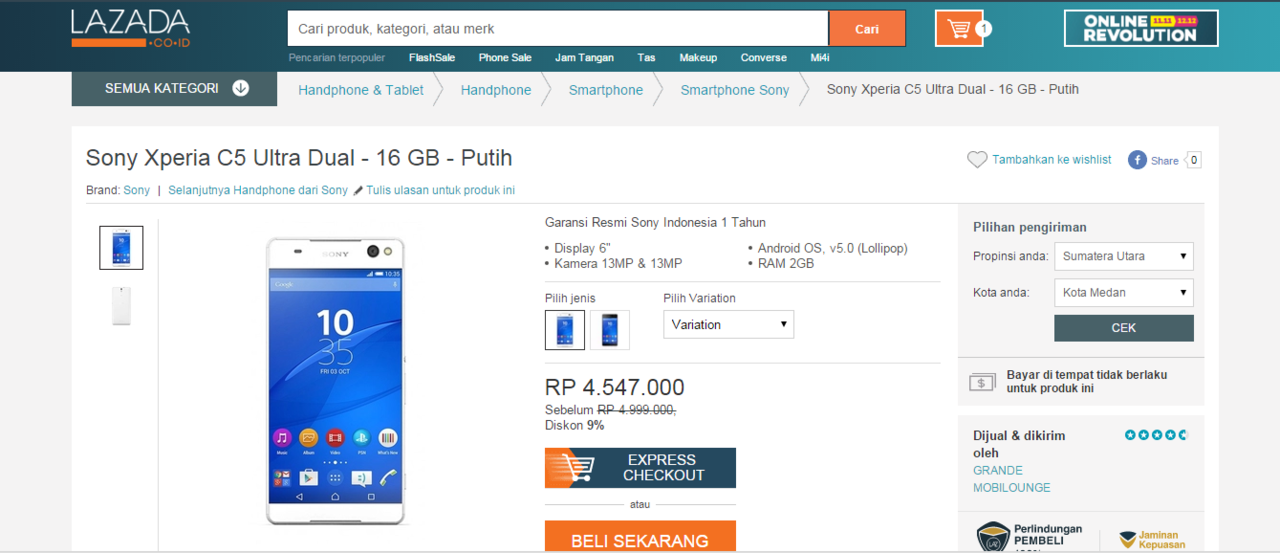 SONY EXPERIA C5 ULTRA : PENAWARAN TERMURAH HANYA DI HARBOLNAS !!! BURUAN GAN!!