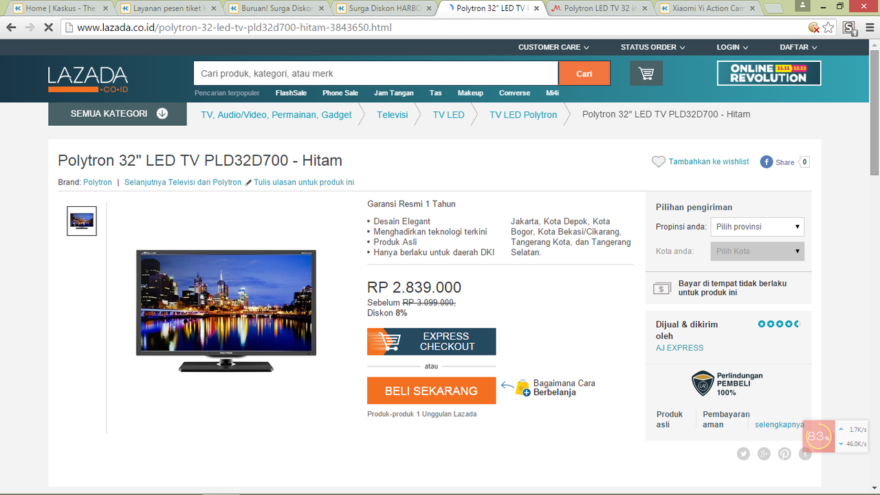 Polytron LED TV 32 inch PLD 32D700 :cek harga akhir tahun dari 3 toko online ini gan