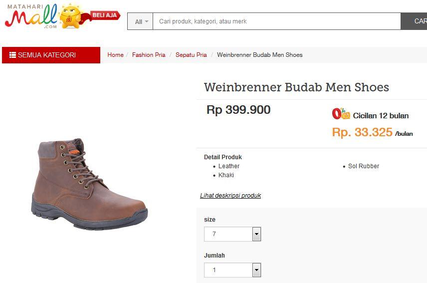 SEPATU BOOT OUTDOOR WEINBRENNER BUDAP MEN