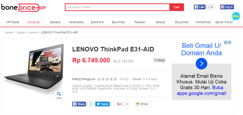 Lenovo Thinkpad E31-AID : Laptop kuat untuk para pekerja ...