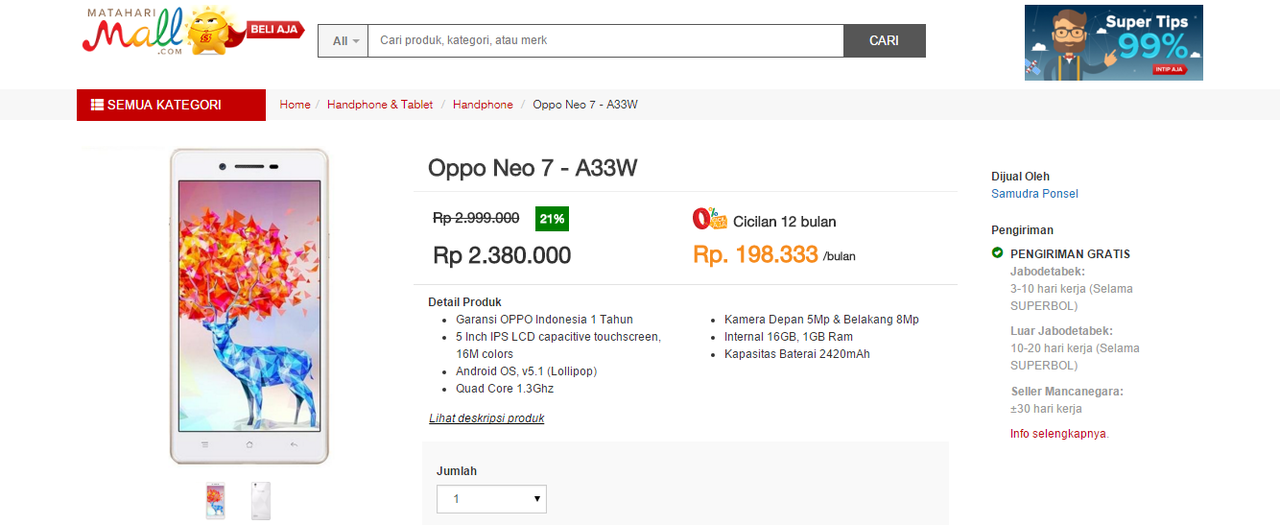 OPPO Neo 7. Si Kokoh nan Elegant..