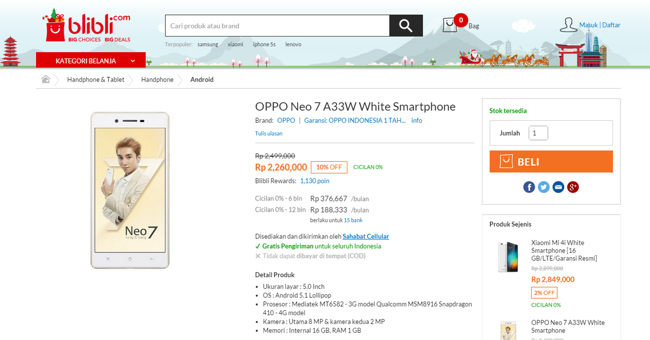 OPPO Neo 7. Si Kokoh nan Elegant..