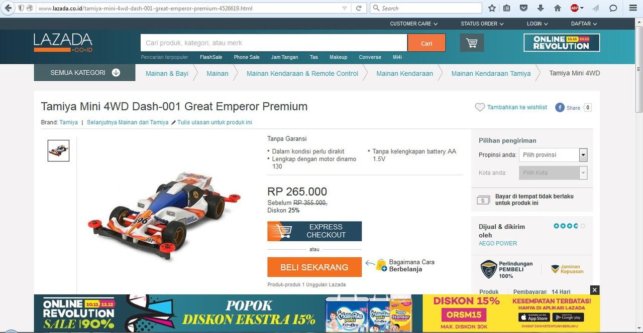 Tamiya Mini 4WD Dash-001 Great Emperor Premium