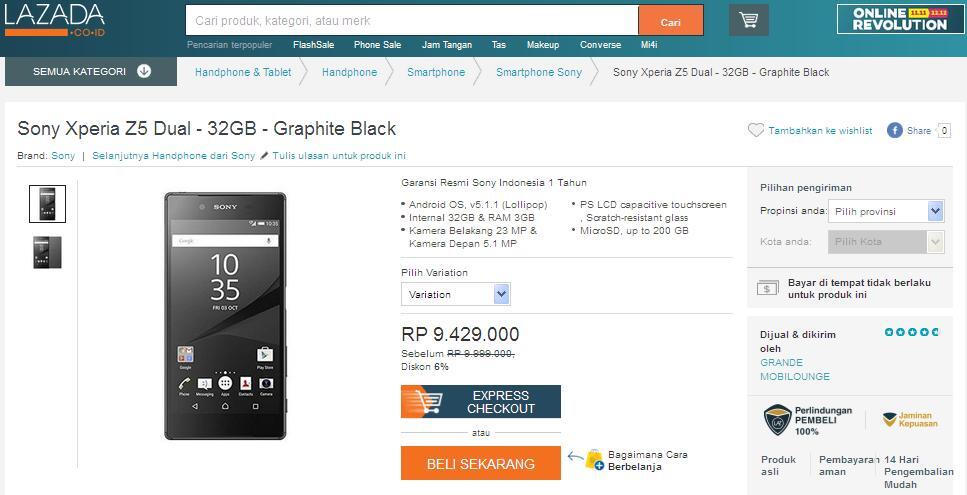 Sony Z5 &#91;DUAL&#93; : Harga segini sudah murah gan?