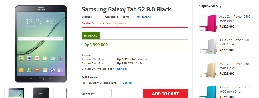 Samsung Galaxy Tab S2 LTE Black Tablet 8.0 Inch Cek Harga Termurah Disini Gan