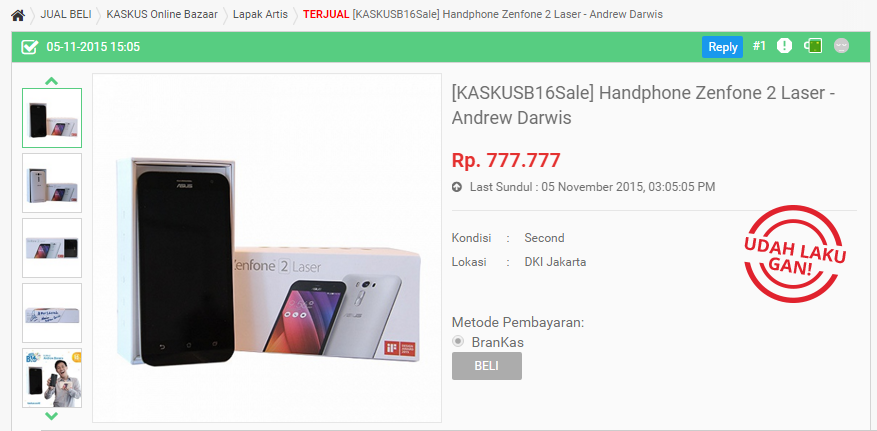 ASUS Zenfone 2 Laser &#91;ZE500KG&#93; : mencari harga yang paling bersahabat