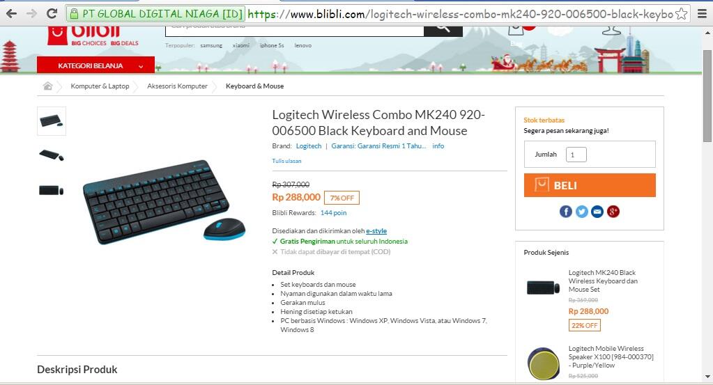Logitech Wireless Combo MK240: Lapak yg worth it jatuh kepada ...