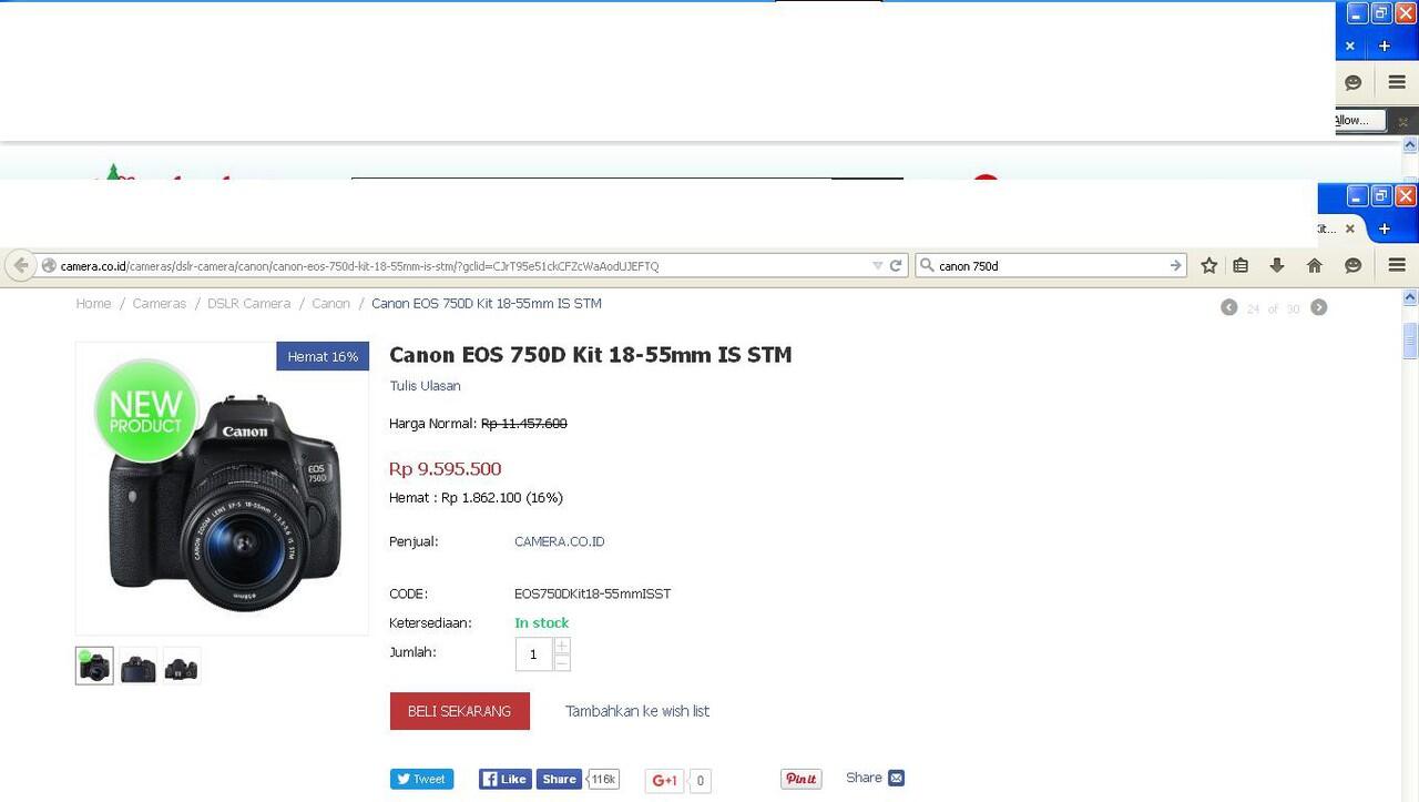 Kamera CANON 750D 18-55mm kit, yuk mampir