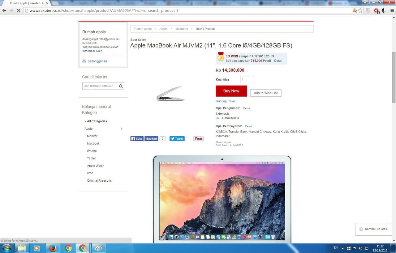 Apple MacBook Air MJVM2: Termurah dari 9 lapak 