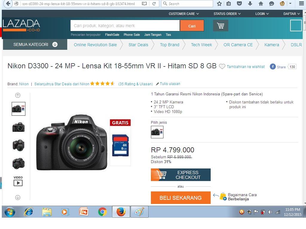 Nikon D3300 Kit 18-55mm : Temuin Harga Yang Pas Dari Penawaran Ini !!
