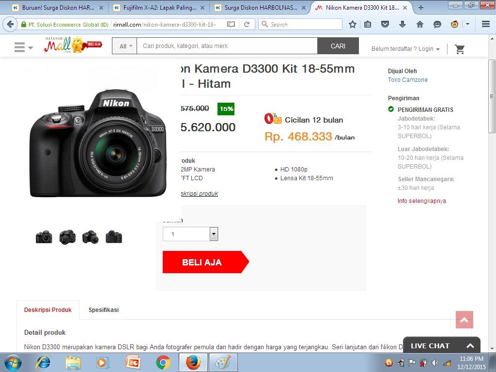 Nikon D3300 Kit 18-55mm : Temuin Harga Yang Pas Dari Penawaran Ini !!