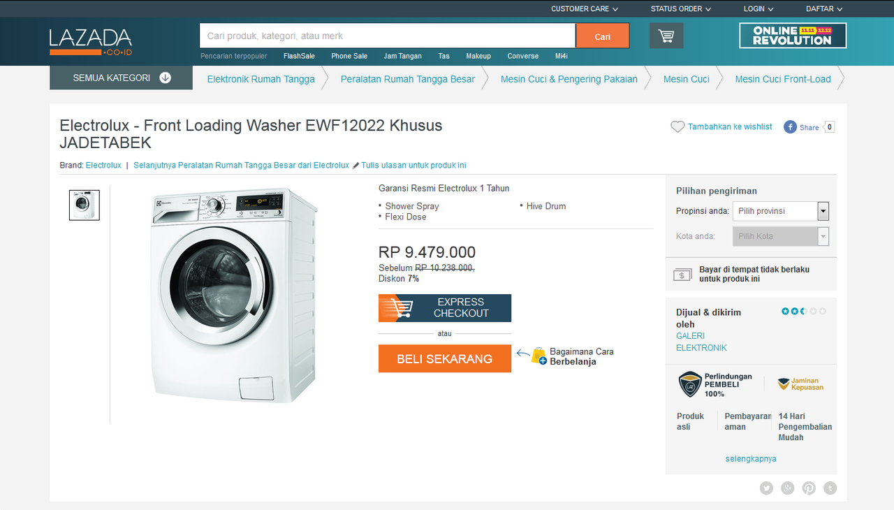Electrolux EWF12022: Penawaran yang paling bagus yang mana nih gan?