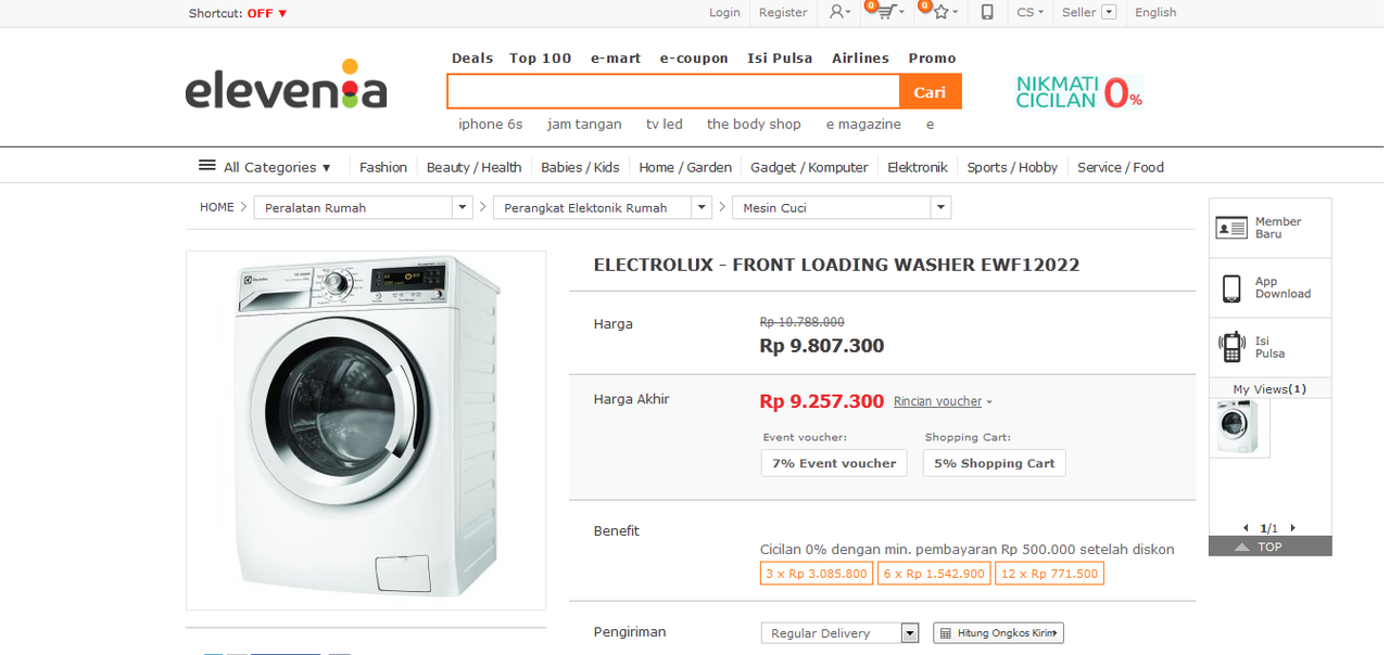 Electrolux EWF12022: Penawaran yang paling bagus yang mana nih gan?