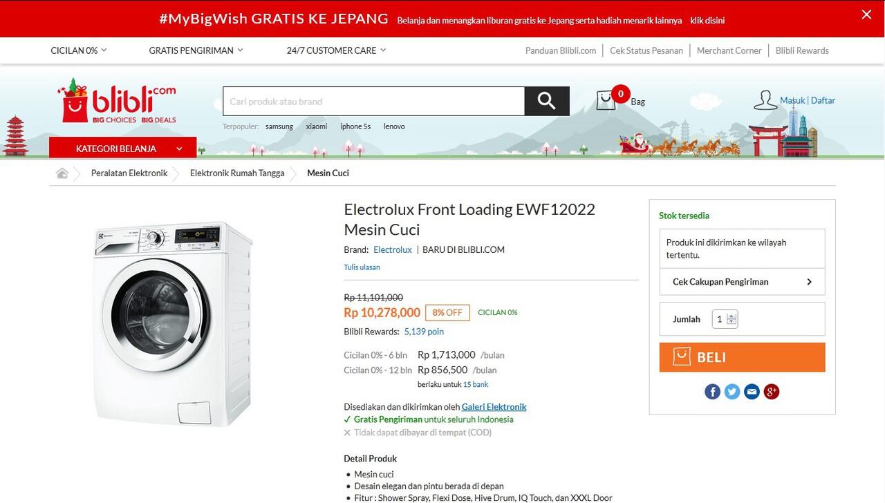 Electrolux EWF12022: Penawaran yang paling bagus yang mana nih gan?