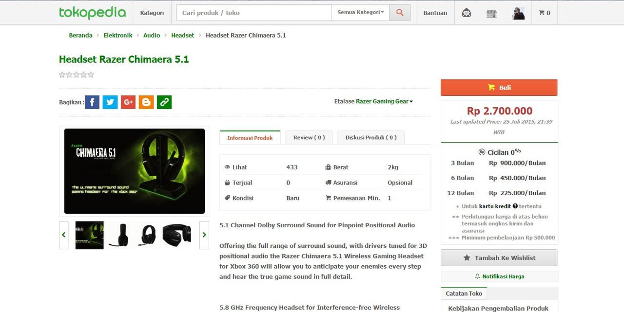 Razer Chimaera 5.1: Pilih Harga Terbaikmu Disini