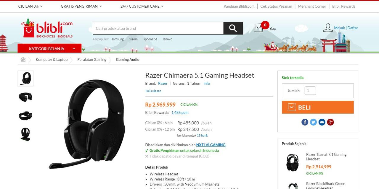 Razer Chimaera 5.1: Pilih Harga Terbaikmu Disini