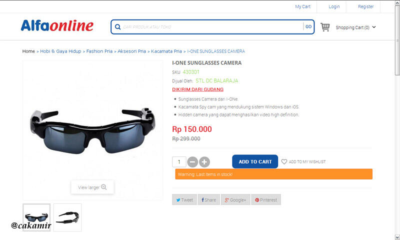 I-one Sunglasses Camera: Kamera Pengintai Model Kacamata ala James Bond