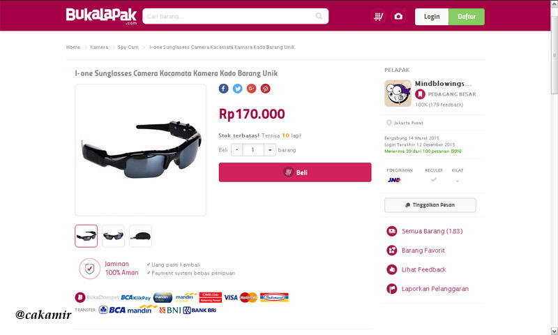 I-one Sunglasses Camera: Kamera Pengintai Model Kacamata ala James Bond