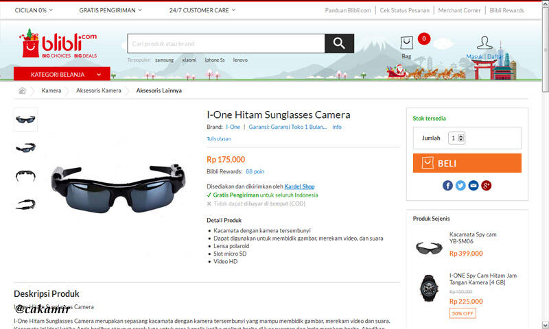 I-one Sunglasses Camera: Kamera Pengintai Model Kacamata ala James Bond
