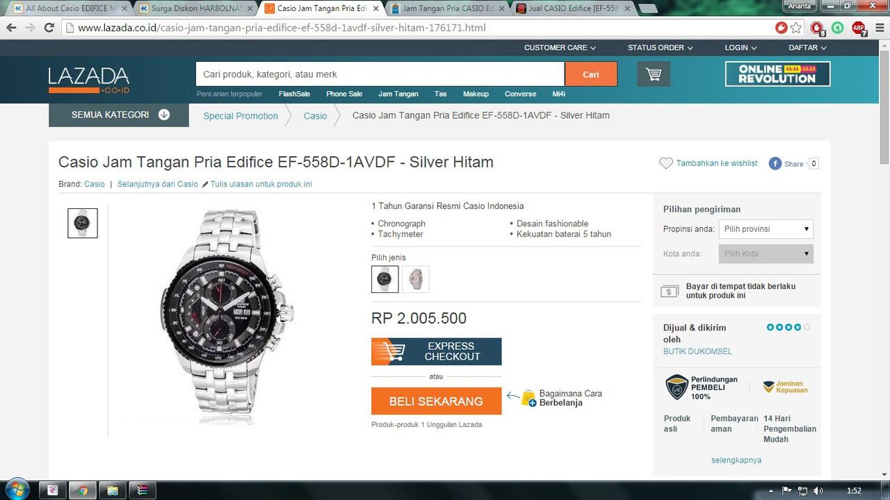 &#91;HARBOLNAS&#93; CASIO Edifice EF-558D-1AV: Lapak Termurah Dimana Ya?