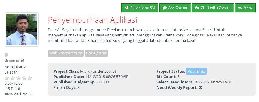 &#91;LOWONGAN FREELANCER&#93; Penyempurnaan Aplikasi