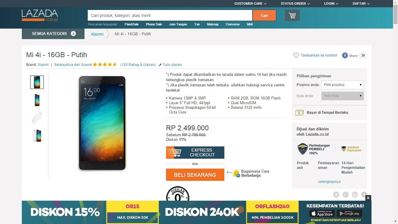Xiaomi Mi4i - Temukan penawaran terbaik dari 3 toko online di sini