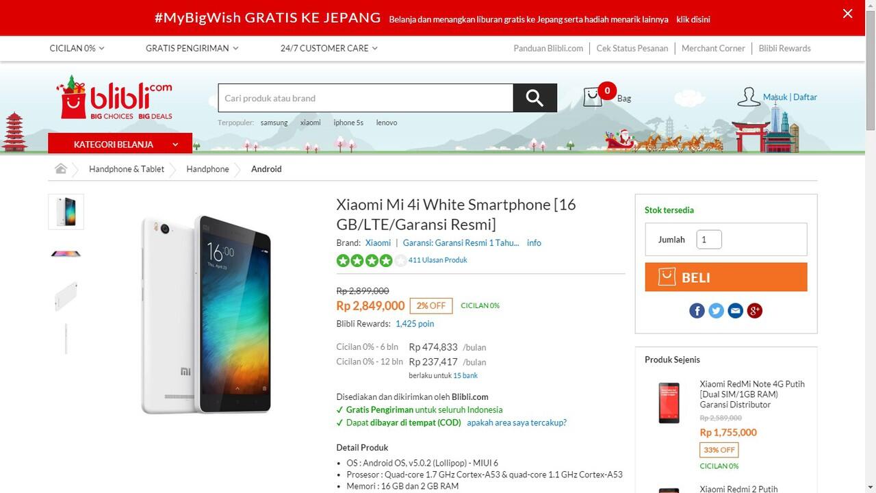 Xiaomi Mi4i - Temukan penawaran terbaik dari 3 toko online di sini