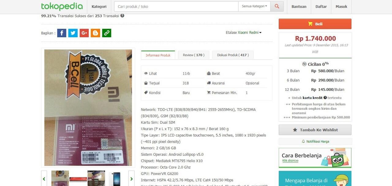XIAOMI REDMI NOTE 2 GAK SAMPE 2 JUTAAN GANN!!