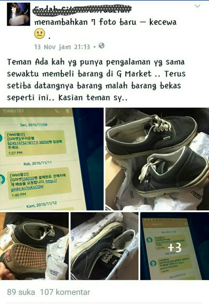 Belanja ONLINE dikasih barang BEKAS