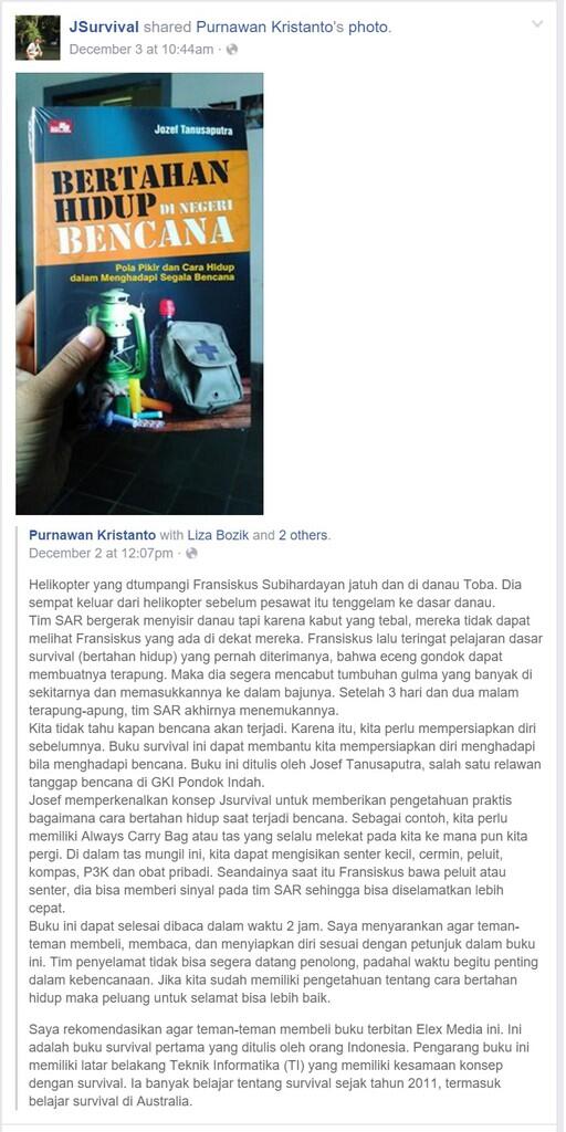 Survival untuk Urban Survival (Buku: Bertahan Hidup di Negeri Bencana)
