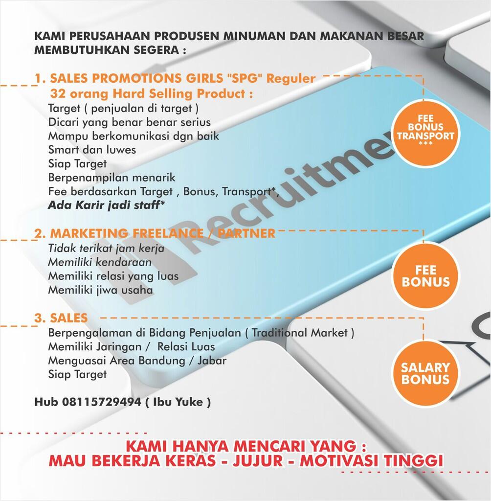 &#91;FREELANCE&#93; SPG, Marketing, dan Sales produk minuman dari Amanda Co.