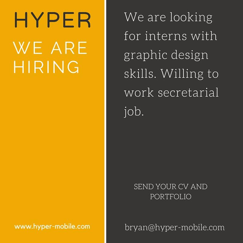 We are hiring for interns - Graphic Designers.