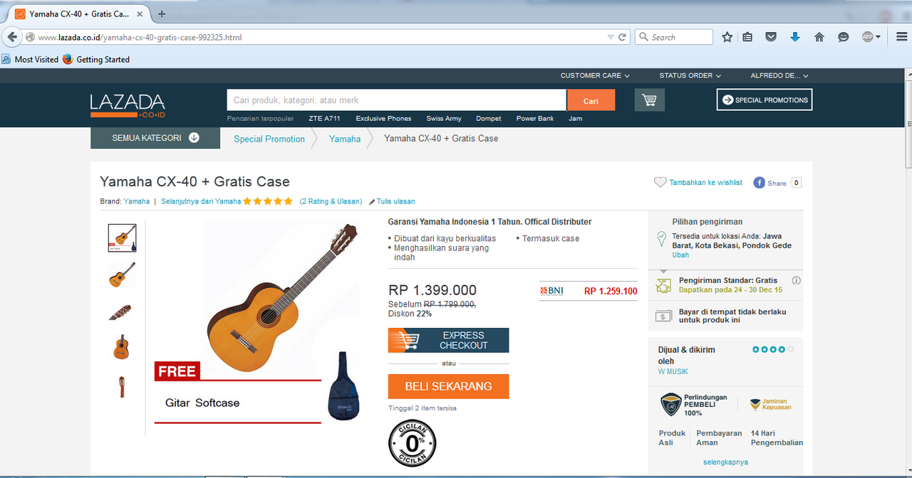 Gitar Yamaha CX 40. Ini gitarnya Rhoma Irama di Soneta Group.