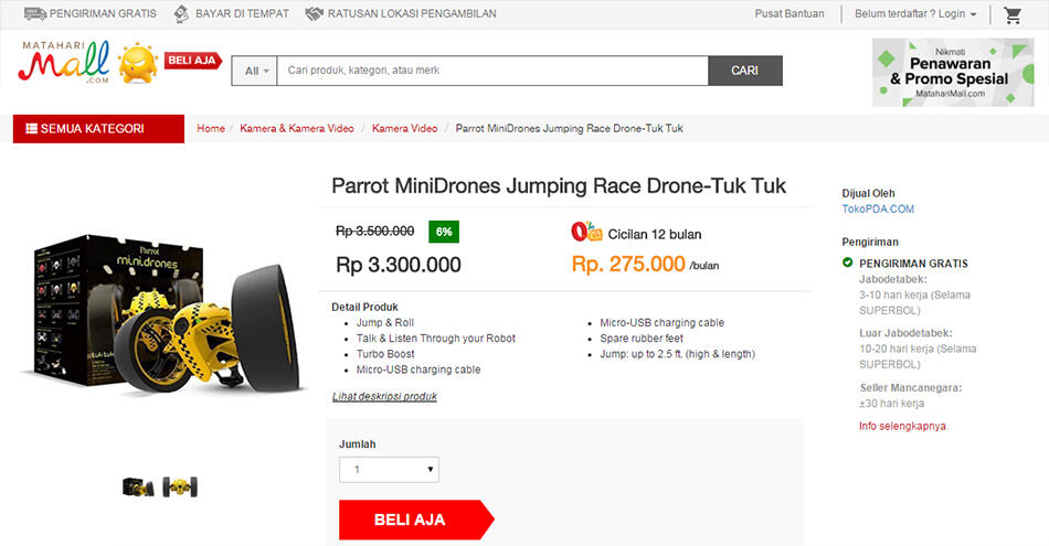 Parrot MiniDrones Jumping Race: Penawaran Terbaik Pasca Harbolnas