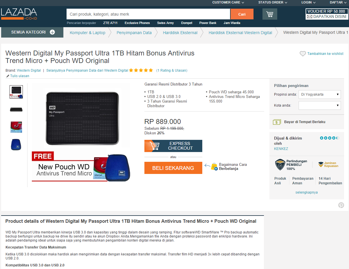 WD My Passport Ultra 1TB : Feature Berlimpah &amp; Tersedia Berbagai Macam Warna