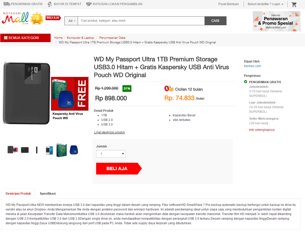 WD My Passport Ultra 1TB : Feature Berlimpah &amp; Tersedia Berbagai Macam Warna
