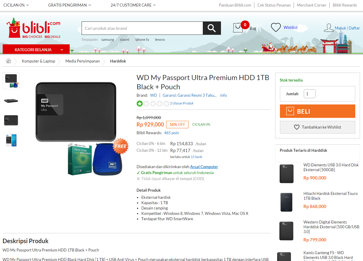 WD My Passport Ultra 1TB : Feature Berlimpah &amp; Tersedia Berbagai Macam Warna